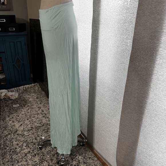Enough About Me Maxi Skirt Mint Green Stretch Boho Size Large - Picture 4 of 11